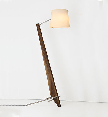 Cerno Silva Giant Floor Lamp in oiled walnut finish, modern lighting with sleek design, made in the USA.