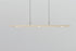 Cerno Vix Linear LED Pendant light with dark stained walnut finish, 2700K warm lighting, made in the USA.