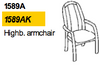 Highback Chair w/ Upholstered Back 1589 by Dyrlund