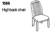 Chaise à dossier haut avec dossier en bois 1588 par Dyrlund