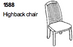 Chaise à dossier haut avec dossier en bois 1588 par Dyrlund