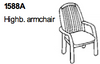 Chaise à dossier haut avec dossier en bois 1588 par Dyrlund