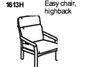 Fauteuil à dossier haut 1613 par Dyrlund