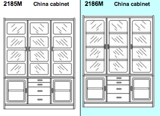 Frederiksborg China Cabinet 157 x 35,5 x 202 cm by Dyrlund