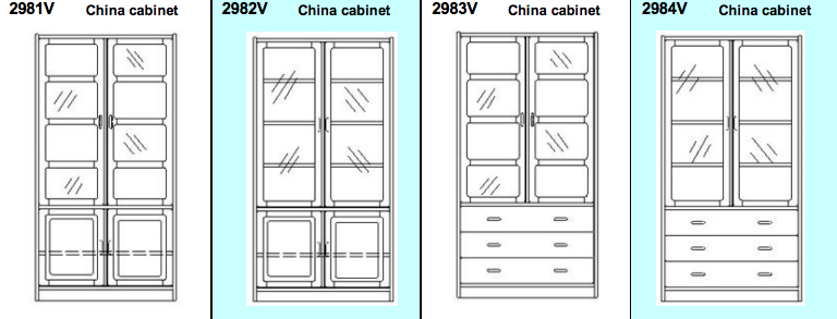 Rosenborg China Cabinet 105 x 35,5 x 200,8 cm by Dyrlund