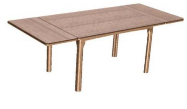 Table à manger avec 2 feuilles par Dyrlund 