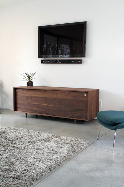 Walnut Classic Credenza by Eastvold Furniture, sleek storage cabinet with clean lines and modern design, ideal for living or office spaces.
