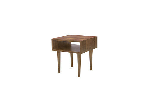Walnut Classic Side Table by Eastvold Furniture with 12 sleek legs, showcasing modern design and craftsmanship.