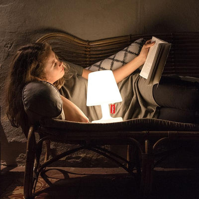 Edison The Petit 2.0 table lamp by Fatboy, modern lighting fixture with a sleek design and warm glow.