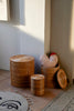 Set of 3 Ferm Living column storage accessories in various sizes, featuring modern, minimalist design for organization.