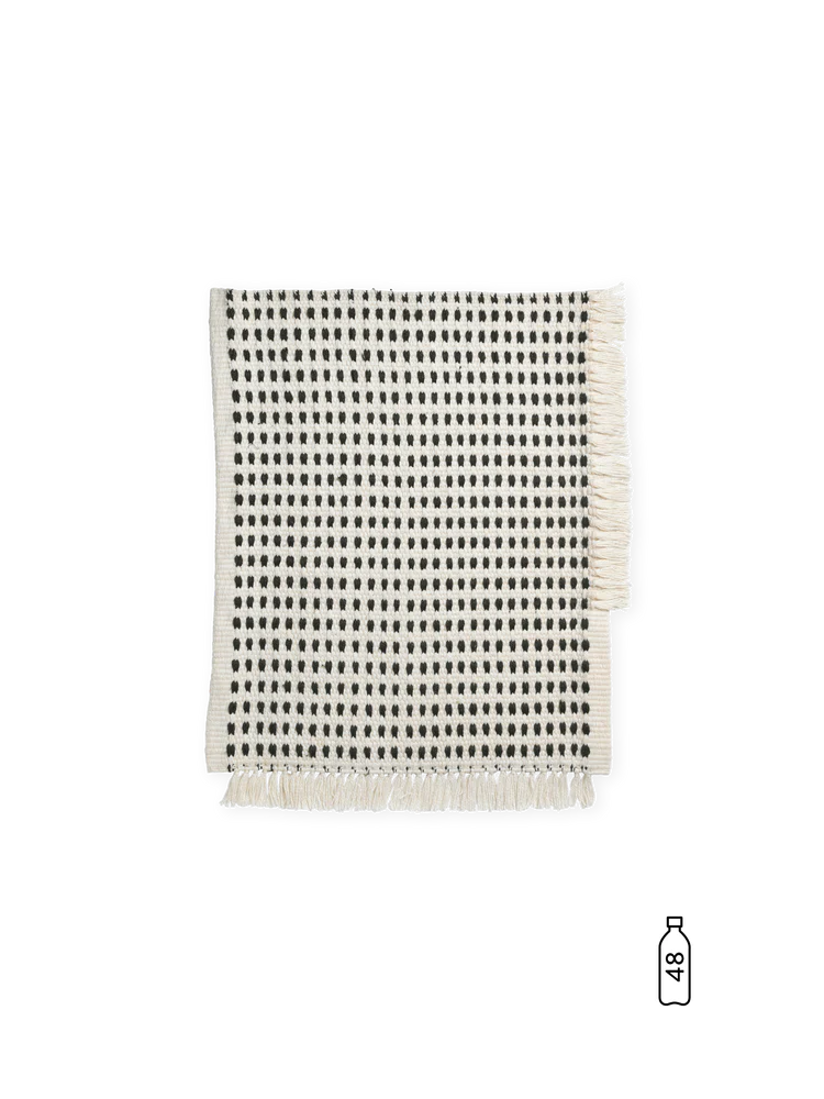 Off-white and blue Way Mat by Ferm Living, a stylish home accessory with modern design and textured surface.
