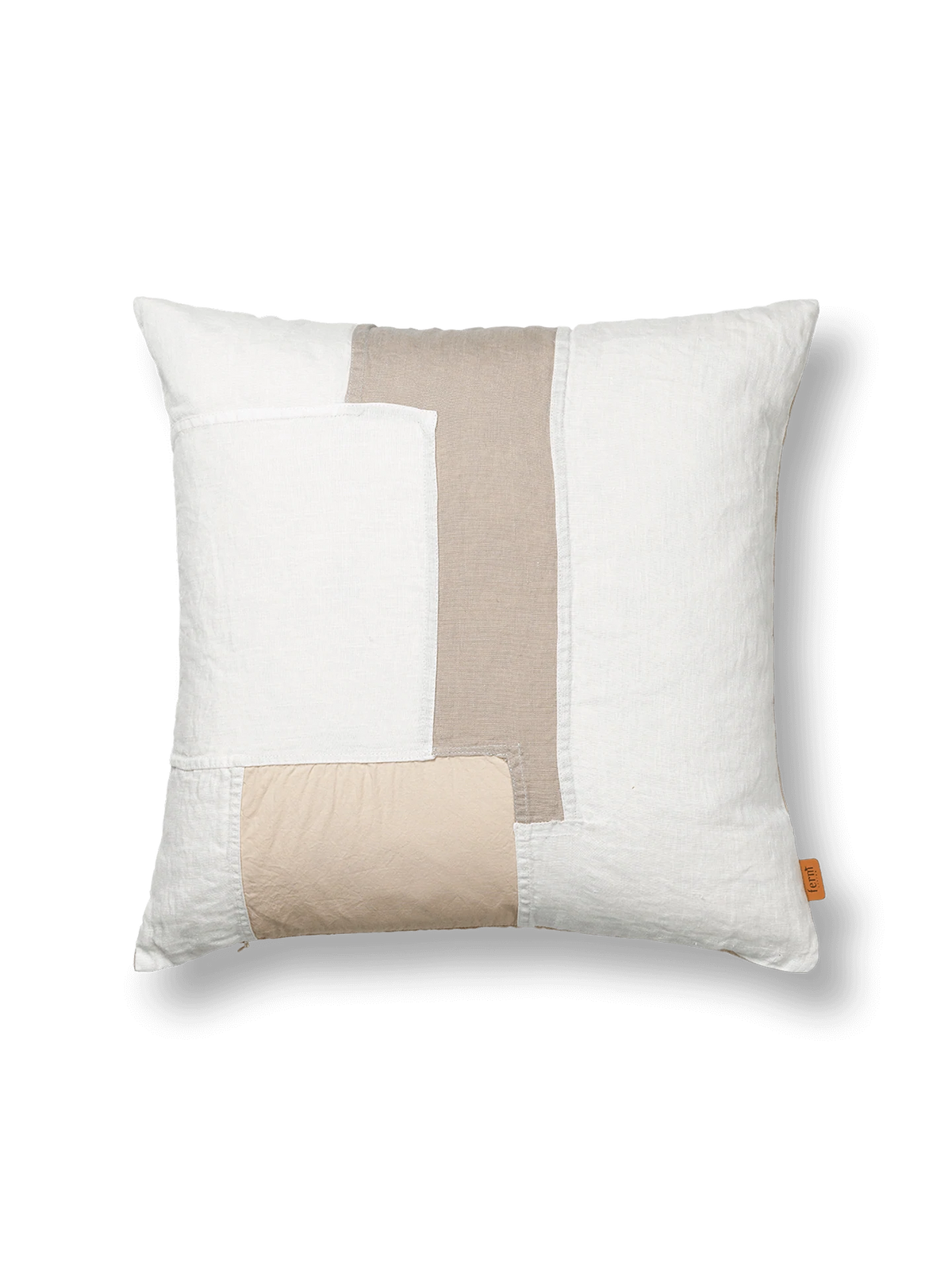 Square off-white part cushion by Ferm Living, soft fabric accent accessory for stylish home decor.