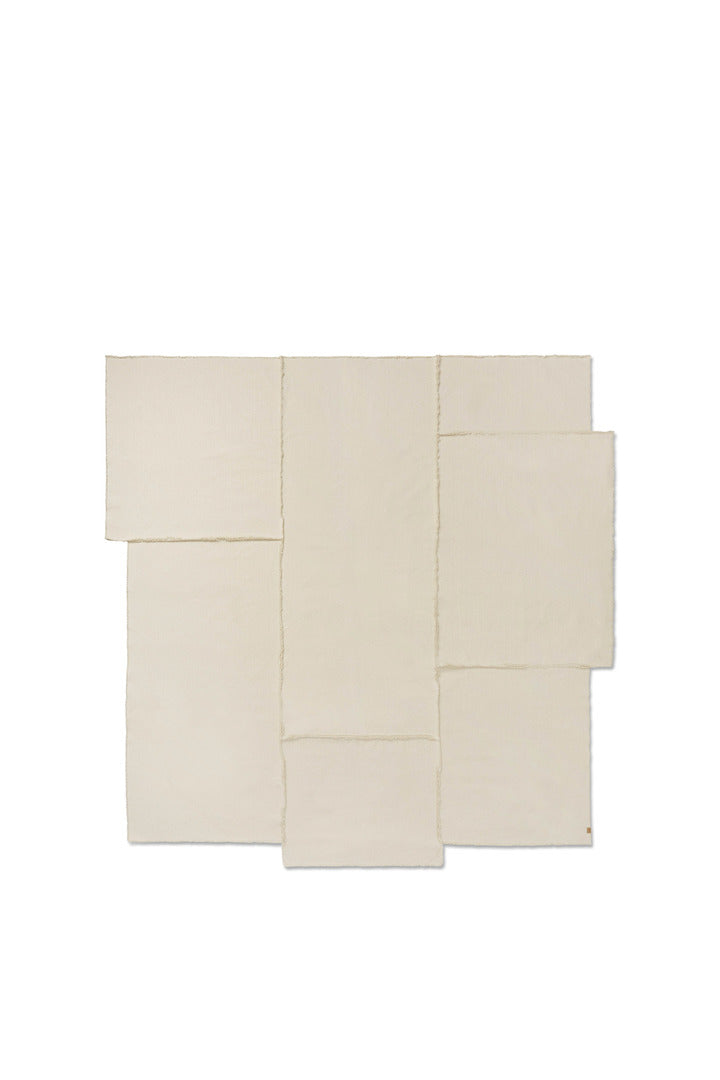 Ferm Living Offset bedspread in a cozy bedroom, featuring stylish geometric design and soft fabric for a modern, comfortable look.