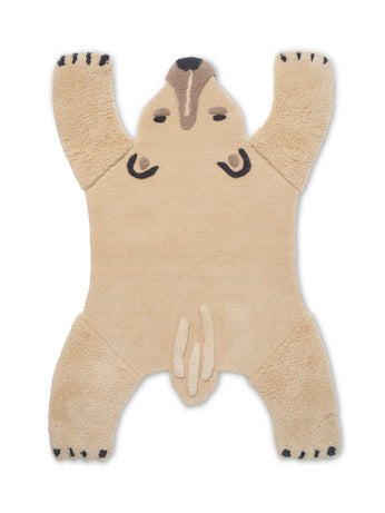 Ferm Living kids animal tufted polar bear rug featuring soft, plush texture and detailed polar bear design for children's room decor.
