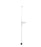 Black OK Suspension Lamp by Flos hanging from ceiling, modern lighting fixture with sleek design and adjustable cord.