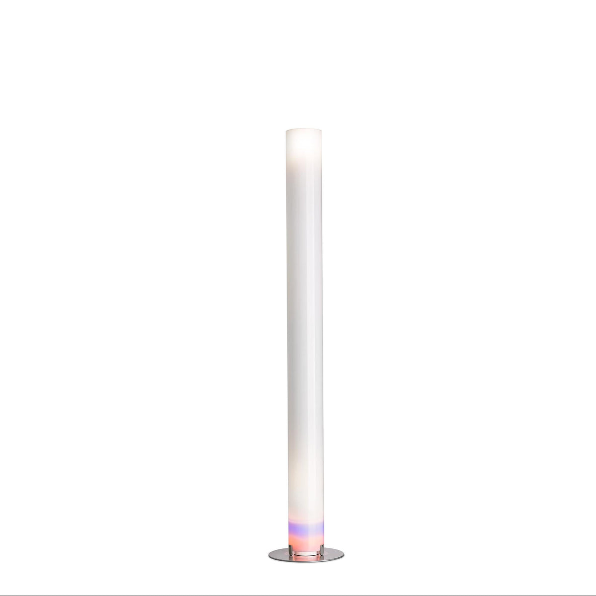 Stylos by Flos floor lamp with sleek, modern design and adjustable lighting arm in a contemporary home setting.