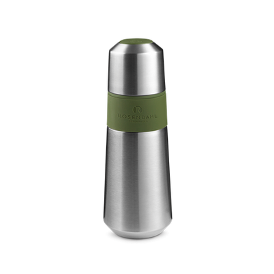 Rosendahl Grand Cru Thermos Flask in olive green, 65cl, showcasing its sleek, insulated design for hot and cold beverages.