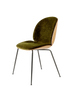 Chaise de salle à manger Beetle - Tissu à l'avant - Piètement conique - Coque plaquée par Gubi