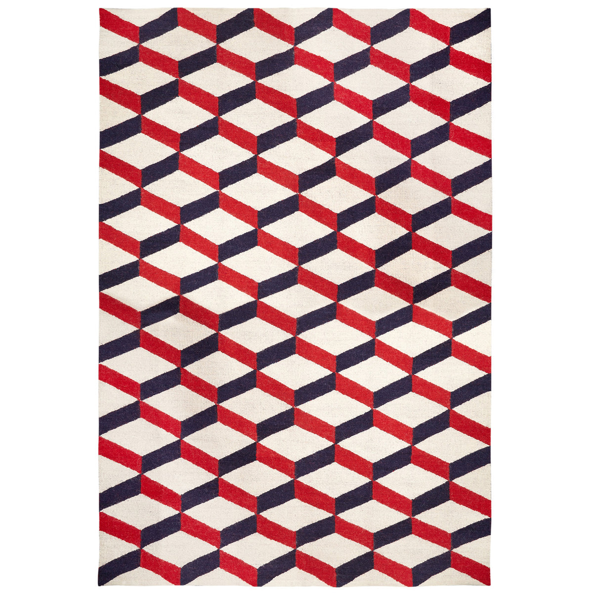 Red Lorenzo Reversible Peruvian Llama Flat Weave Rug by Jonathan Adler