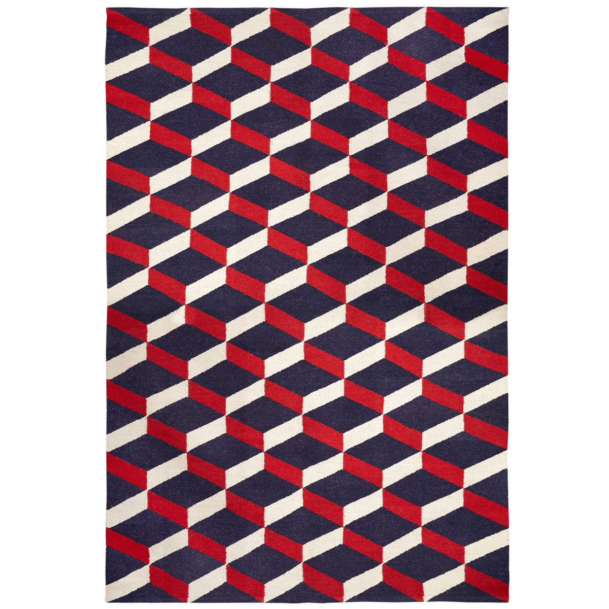 Red Lorenzo Reversible Peruvian Llama Flat Weave Rug by Jonathan Adler