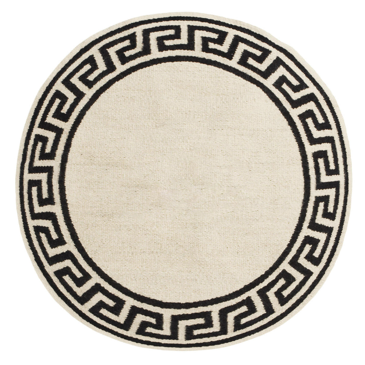 Greek Key Border Round Rug by Jonathan Adler