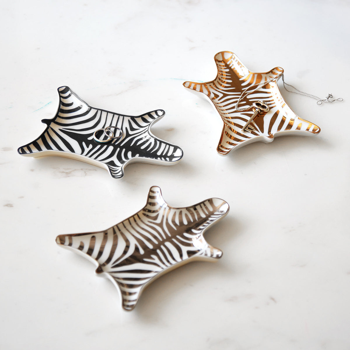 Zebra Stacking Dishes by Jonathan Adler