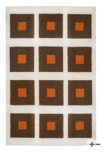 Peruvian llama flat weave rug in camel grey by Jonathan Adler, showcasing intricate patterns and soft texture.