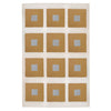 Peruvian llama flat weave rug in camel grey by Jonathan Adler, showcasing intricate patterns and textured accessories.