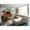 Peruvian llama flat weave rug in camel grey by Jonathan Adler, featuring intricate patterns and soft textile texture.