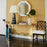 Brass giant horn decorative object by Jonathan Adler, a stylish accessory with a polished metallic finish.