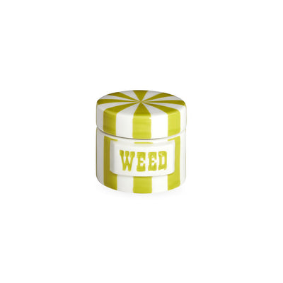 Jonathan Adler Weed Canister, stylish accessory with decorative design, featuring a sleek, modern ceramic container.