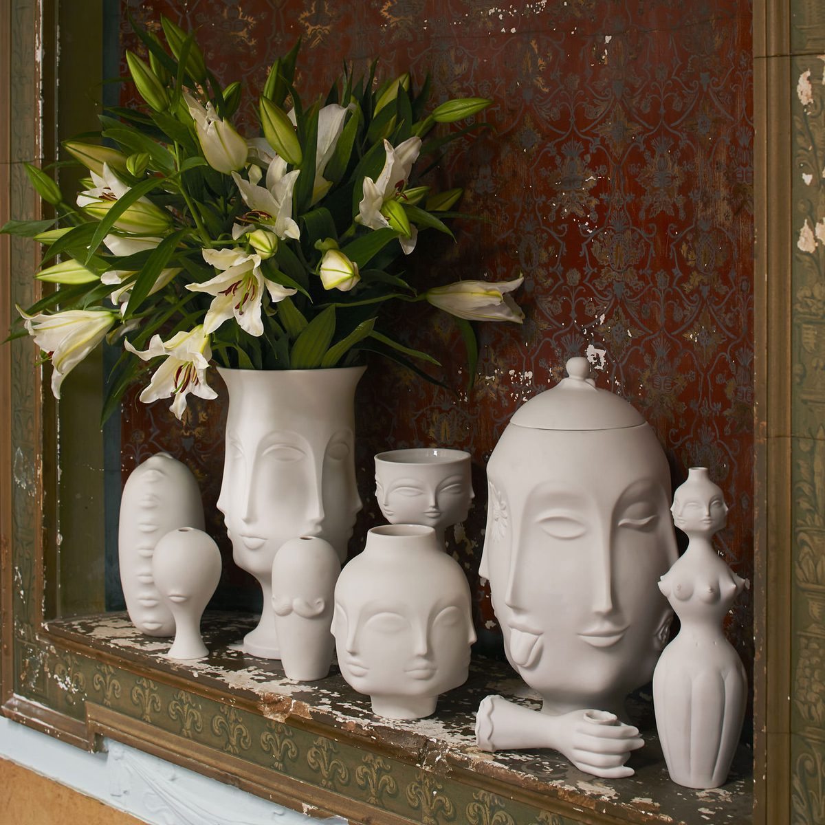 Jonathan Adler Dora Maar Vase, a stylish ceramic accessory with bold, artistic design, perfect for modern home decor.