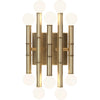 Jonathan Adler Meurice Wall Sconce with five antique brass arms, decorative lighting fixture for wall mounting.
