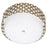 Jonathan Adler Parker Flush Mount ceiling light in antique brass with a sleek, modern design and rounded shape.