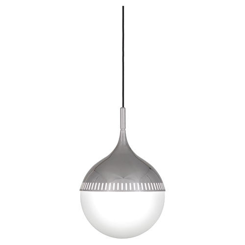 Small antique brass Rio pendant lamp by Jonathan Adler, showcasing modern lighting design with a sleek, stylish finish.