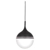 Small Rio Pendant Lamp by Jonathan Adler in antique brass, featuring a sleek, modern lighting fixture with a minimalist design.