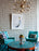 Small antique brass Sputnik chandelier by Jonathan Adler, featuring multiple light arms and modern lighting design.