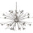Small antique brass Sputnik chandelier by Jonathan Adler, modern lighting fixture with multiple arms and spherical bulbs.