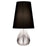 Black silk Claridge Teardrop Lamp by Jonathan Adler, stylish modern lighting fixture with elegant teardrop shape.