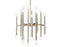 Brass Meurice chandelier by Jonathan Adler with multiple light bulbs and an elegant, contemporary lighting design.