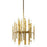 Brass Meurice chandelier by Jonathan Adler featuring multiple light fixtures and elegant design for stylish lighting.