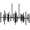 Jonathan Adler Meurice Rectangle Chandelier with brass finish, modern lighting fixture featuring geometric design and sleek rectangular shape.