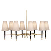Brass Ventana Oval Chandelier by Jonathan Adler, stylish lighting fixture with an elegant oval design and modern brass finish.