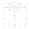 Brass Ventana Oval Chandelier by Jonathan Adler, elegant lighting fixture with a modern oval design and warm metallic finish.