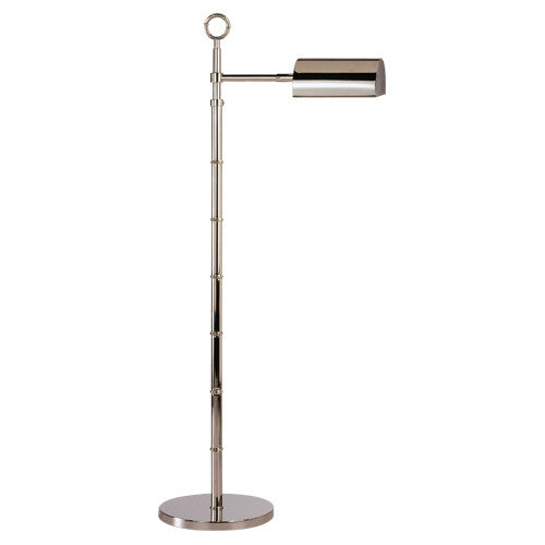 Polished nickel Meurice Task Floor Lamp by Jonathan Adler, modern lighting with adjustable arm and sleek design.