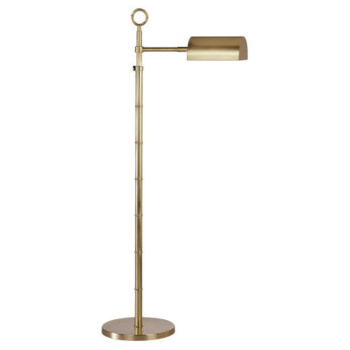 Polished nickel Meurice Task Floor Lamp by Jonathan Adler with sleek modern design and adjustable arm for focused lighting.