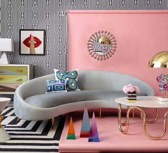 Ether Curved Sofa by Jonathan Adler