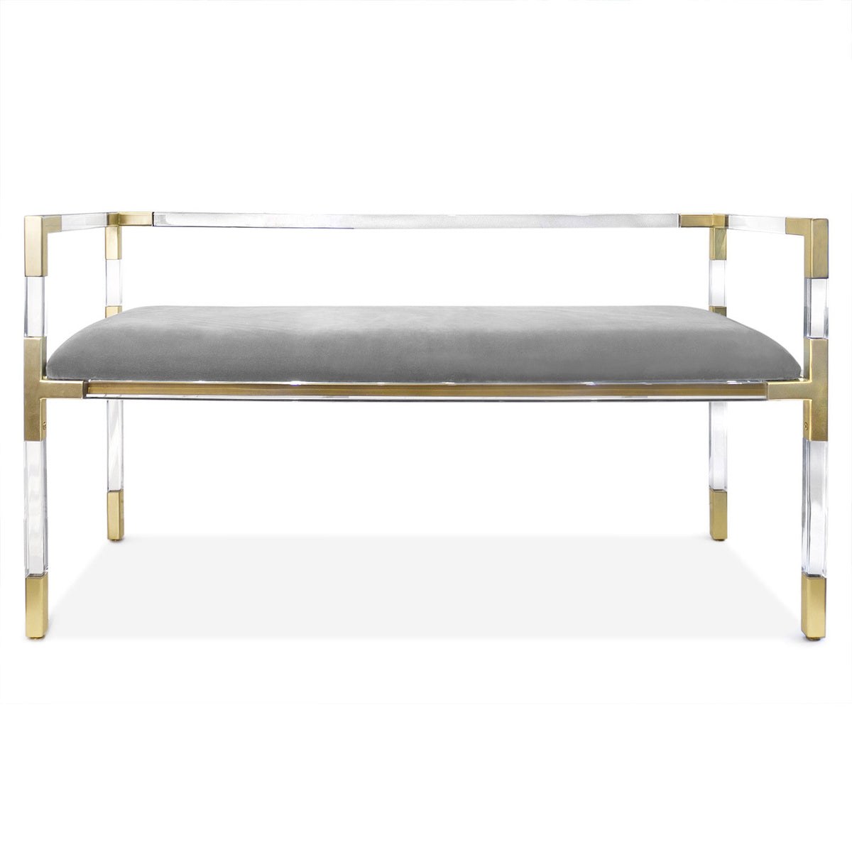 Jacques bench by Jonathan Adler, stylish seating with a modern design, featuring a sleek wooden frame and upholstered seat.