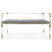 Jacques bench by Jonathan Adler, stylish seating with a modern design, featuring a sleek wooden frame and upholstered seat.