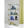 Jonathan Adler Jacques Etagere storage unit with brass finish, featuring multiple shelves and modern design for stylish organization.